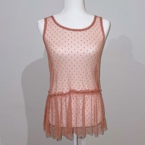 WallFlower Sheer Polka Dot Tank Top / Swim Coverup